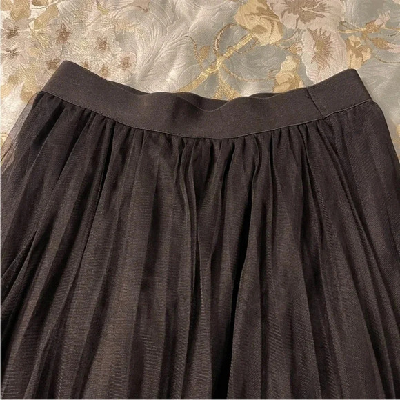 Moon Collection Women's Pleated Midi Skirt Black Floral Embroidered S - Picture 5 of 15